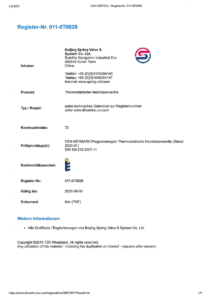 EN215 Certificate