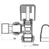 Thermostatic radiator manual valve/angle - Image 2